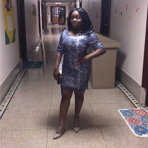 Elegant Blue Sequin Dress